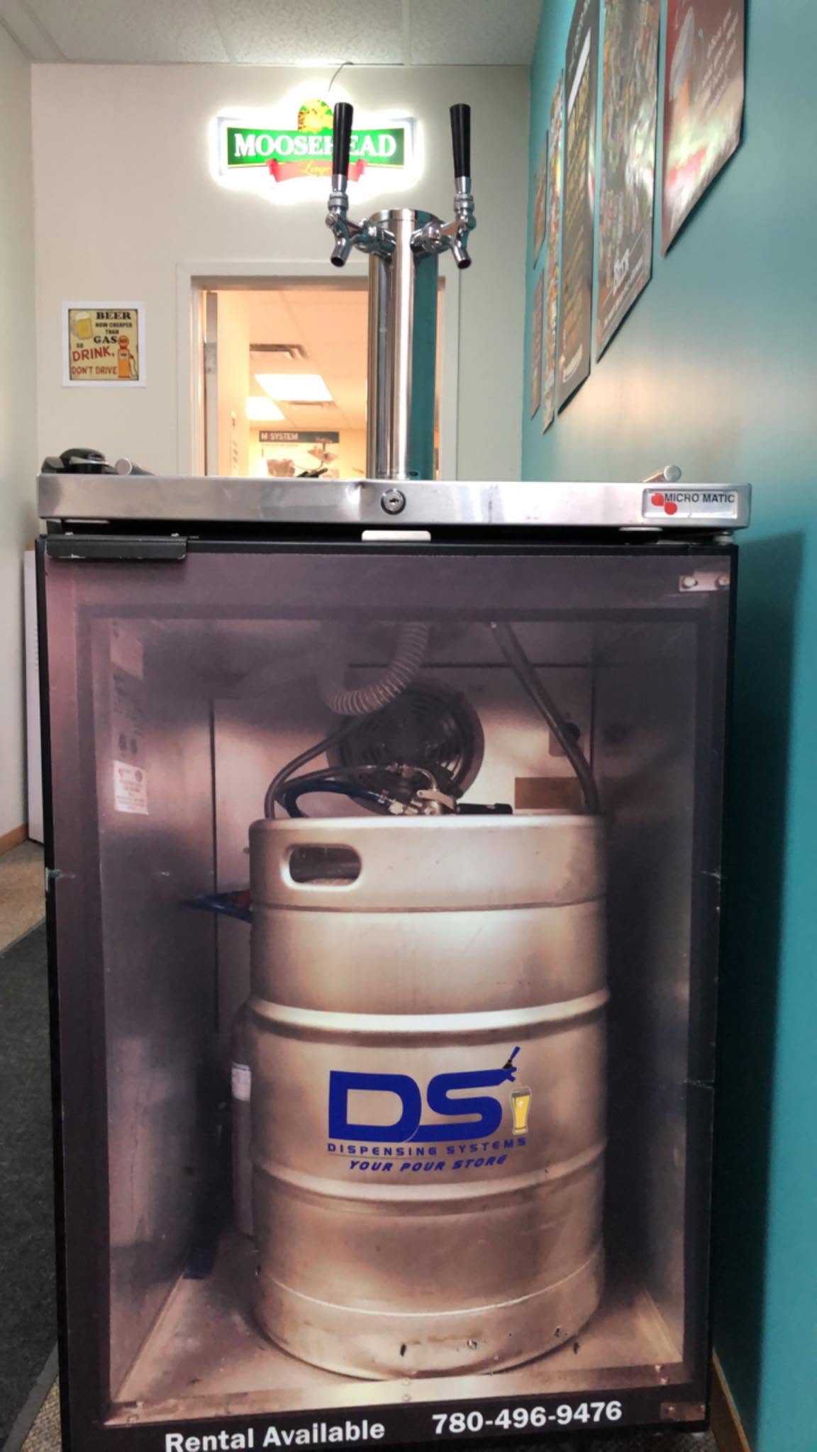Branded DSI kegerator rental unit ready for an event